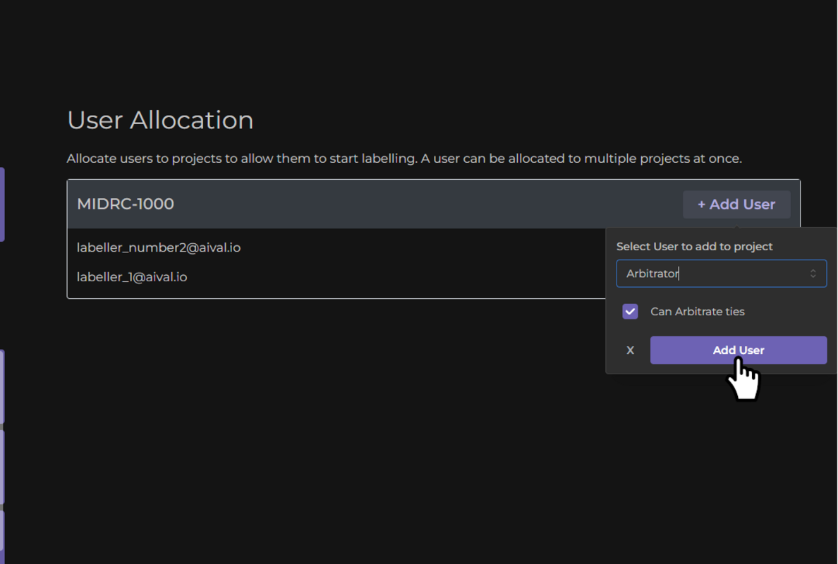 Adding arbitrator from users Image