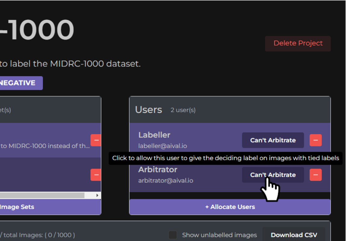 Rename user as arbitrator from project Image