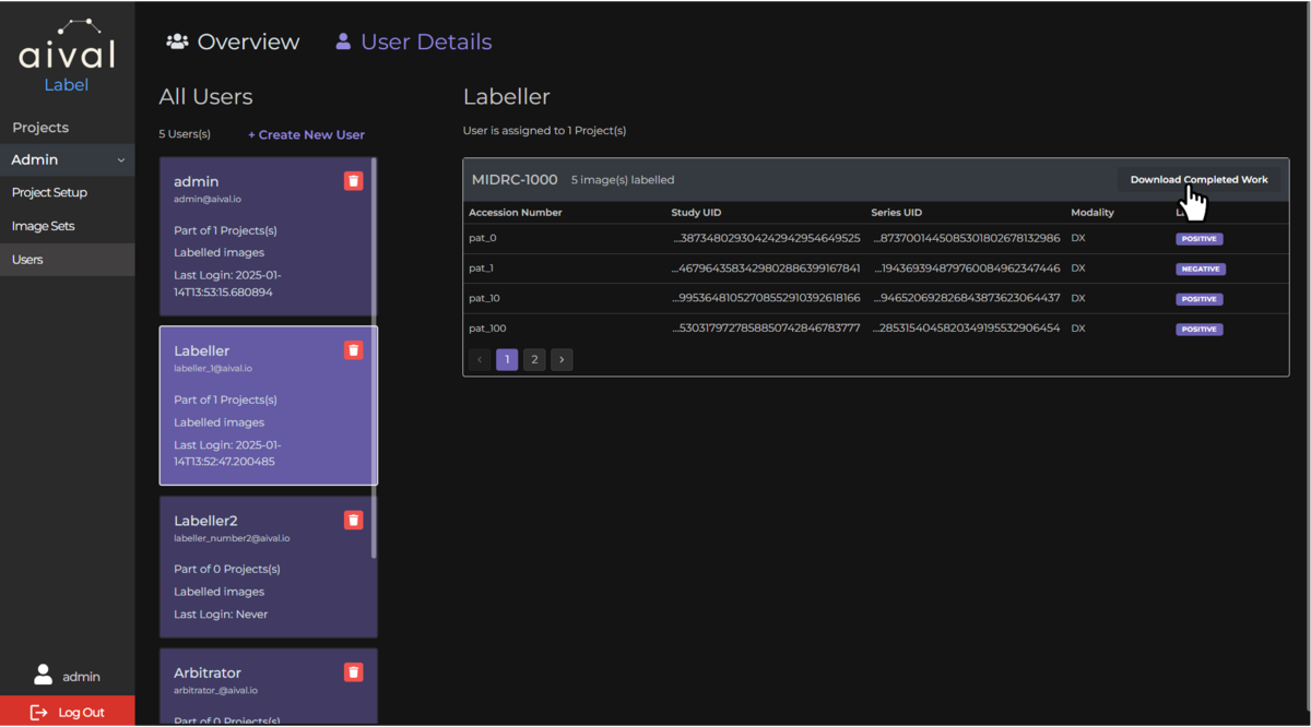 User Details tab Image